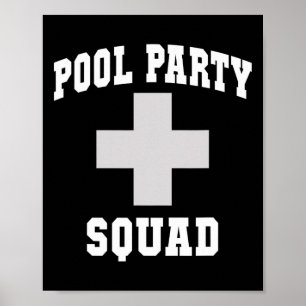 Schattige zwembadfeest squad papa cruise zwemmen S Poster