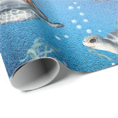 Schattige zwemmen Zee schildpadpatroon Cadeaupapier (Rol Hoek)