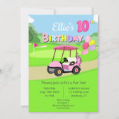 Schattigee 10e verjaardag Polka Dot Pink Girly Gol Kaart (Voorkant)