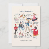 Schattigee 12 dagen van Christmas Classic Illustra Feestdagenkaart (Voorkant)