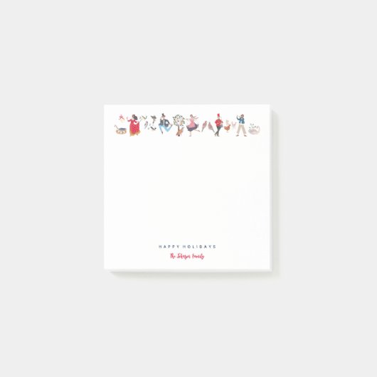 Schattigee 12 dagen van Christmas Classic Illustra Post-it® Notes (Voorkant)