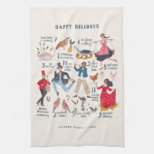 Schattigee 12 dagen van Christmas Classic Illustra Theedoek (Verticaal)