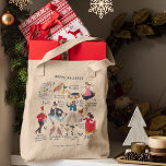 Schattigee 12 dagen van Christmas Classic Illustra Tote Bag<br><div class="desc">Schattige klassieker Kinderen kind 12 dagen kerstillustratie hand geschilderd door Caroline Bonne Müller met 1 patrijs in een perenboom, 2 tortelduiven, 3 franse hennen, 4 belvogels, 5 gouden ringen, 6 ganzen een leg, 7 zwanen zwemmen, 8 meisjes melken, 9 dames dansen, 10 heren springen, 11 pipers piping en 12 drummers...</div>