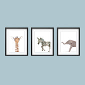 Schattigee 16x20 Safari Oerwoud Animal Waterverf N Muurkunst Sets