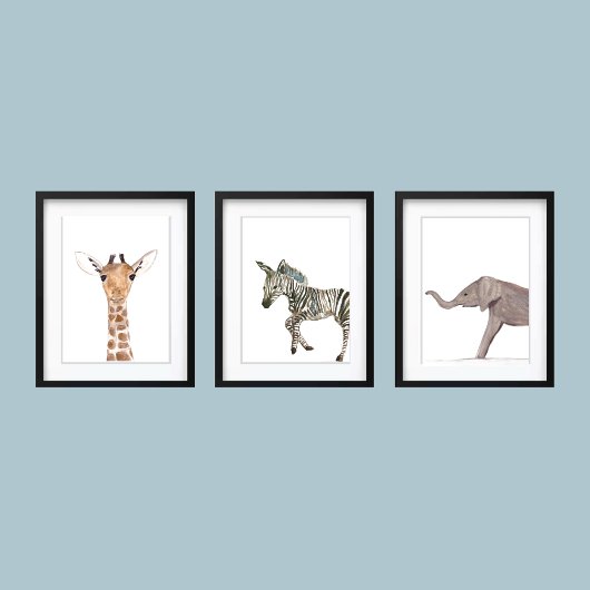 Schattigee 16x20 Safari Oerwoud Animal Waterverf N Muurkunst Sets