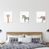 Schattigee 16x20 Safari Oerwoud Animal Waterverf N Muurkunst Sets (Slaapkamer)