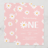 Schattigee 1e Daisy Verjaardag Kaart (Voorkant / Achterkant)