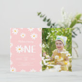 Schattigee 1e Daisy Verjaardagsfoto Kaart (Staand voorkant)