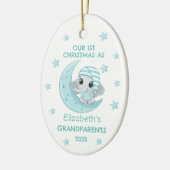 Schattigee 1e Kerstmis Grootouders Baby Olifant Mo Keramisch Ornament (Links)