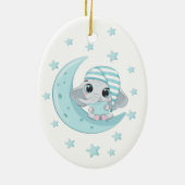 Schattigee 1e Kerstmis Grootouders Baby Olifant Mo Keramisch Ornament (Achterkant)