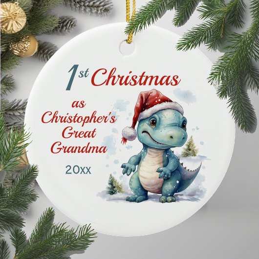 Schattigee 1e Kerstmis Grote Kleinzoon Dinosaur Keramisch Ornament