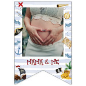 Schattigee 1e Verjaardag 12 Maand Foto Milestone P Vlaggetjes (Tweede vlag)