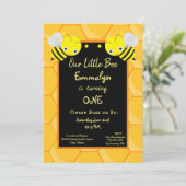 Schattigee 1e Verjaardag Bijendag Honing Kaart (Staand voorkant)