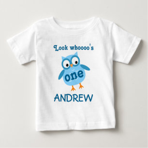 Schattigee 1e verjaardag Boy Owl Blue A01