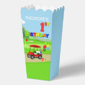 Schattigee 1e Verjaardag Rode Golfkar Jongen's Bedankdoosjes (Achterkant)