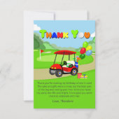 Schattigee 1e Verjaardag Rode Golfkar Jongen's Bedankkaart (Voorkant)