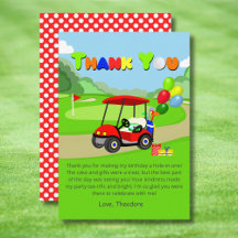 Schattigee 1e Verjaardag Rode Golfkar Jongen's