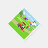 Schattigee 1e Verjaardag Rode Golfkar Jongen's Servet (Hoek)