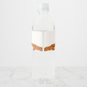 Schattigee 1e Verjaardag Wild One Tiger Waterfles Etiket (Achterkant)
