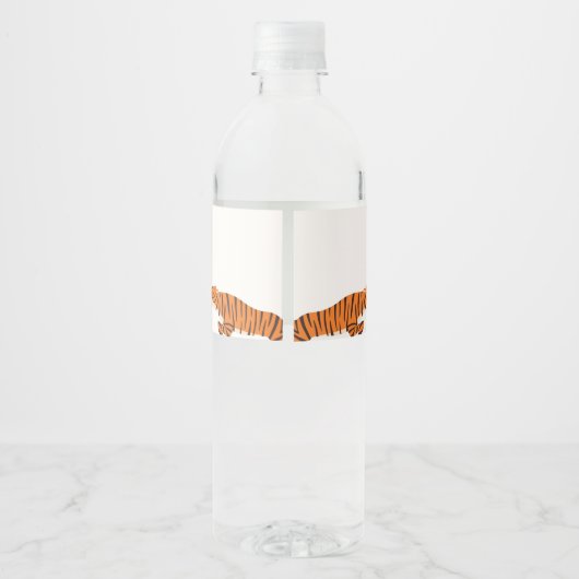 Schattigee 1e Verjaardag Wild One Tiger Waterfles Etiket (Achterkant)