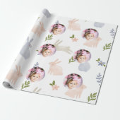 Schattigee 1e Verjaardagsfoto Cadeaupapier (Uitgerold)