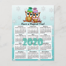 Schattigee 2020 grillige uilen minikalender briefkaart