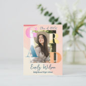 Schattigee 2025 Photo Graduation Party Mini Uitnod Informatiekaartje (Staand voorkant)