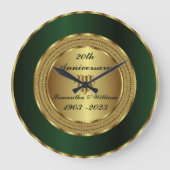 Schattigee 20e smaragd en gouden bruiloft Jubileum Grote Klok (Voorkant)