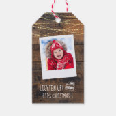 Schattigee 2-zijdige fotocamera verlicht rustiek h cadeaulabel (Voorkant)