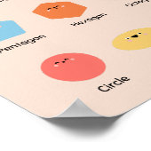 Schattigee 2D Vormt Leren in het Schoolonderwijs Poster (Hoek)