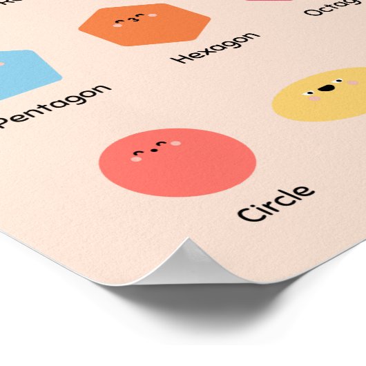 Schattigee 2D Vormt Leren in het Schoolonderwijs Poster (Hoek)