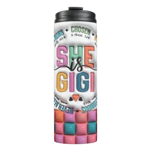 Schattigee 3-D Gigi/Moederdag Thermosbeker (Voorkant)