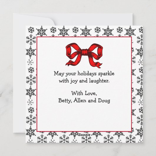 Schattigee 3-D Snowman Gepersonaliseerde Kerst Feestdagenkaart (Achterkant)