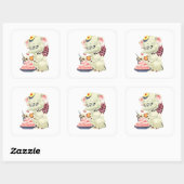 Schattigee 3-ogige olifant Sticker - Set van 6 (Vel)