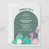 Schattigee 3-rex 3e Dinosaurus Verjaardag Kaart (Voorkant)