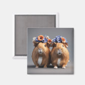 Schattigee 3D Boho Guinee Pigs Koelkast Magnet, Sc Magneet (Voorkant / Achterkant)