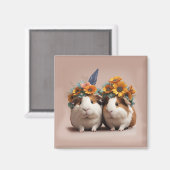 Schattigee 3D cavia's, koelkastmagneet Magneet (Voorkant / Achterkant)