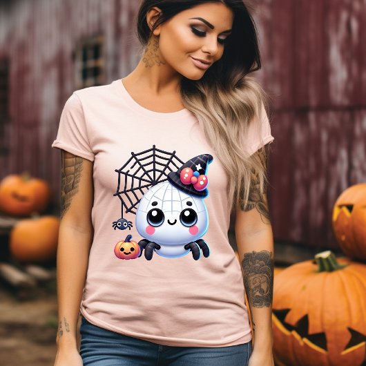 Schattigee 3D Halloween Spider en pompoen T-shirt