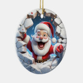 Schattigee 3D Kerstman Xmas Keramisch Ornament (Rechts)