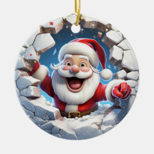 Schattigee 3D Kerstman Xmas Keramisch Ornament