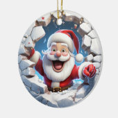 Schattigee 3D Kerstman Xmas Keramisch Ornament (Links)