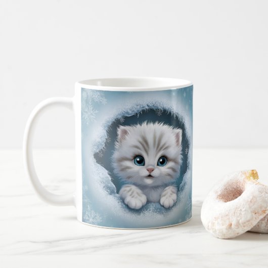 Schattigee 3D Kitten Mok Wrap - Ideaal cadeau voor (Met donut)