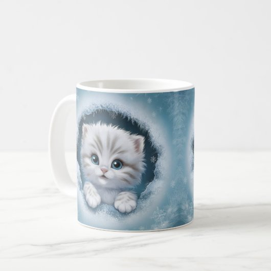 Schattigee 3D Kitten Mok Wrap - Ideaal cadeau voor (Voorkant links)