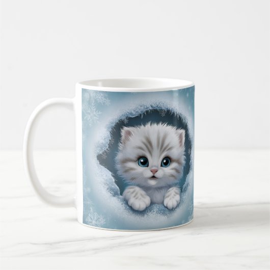 Schattigee 3D Kitten Mok Wrap - Ideaal cadeau voor (Links)