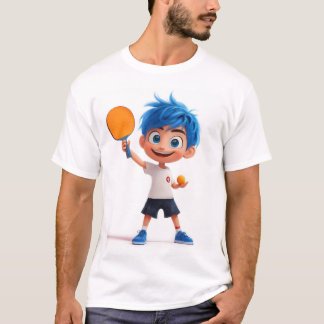 Schattigee 3D Ping Pong Boy spelen tafeltennis T-shirt