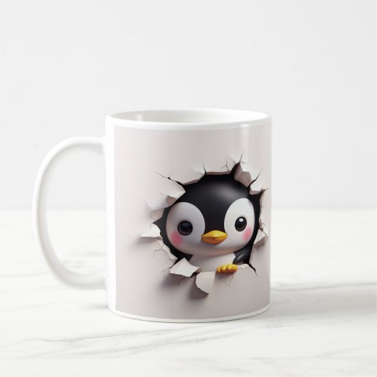 Schattigee 3D Pinguïn Mok (Links)