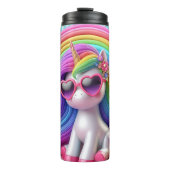 Schattigee 3D Rainbow Unicorn Tumbler | kleurrijke Thermosbeker (Voorkant)