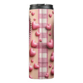 Schattigee 3D Shih Tzu op een roze en witte achter Thermosbeker (Achterkant)