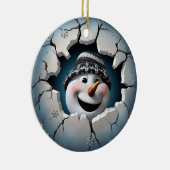 Schattigee 3D Sneeuwman Xmas Keramisch Ornament (Rechts)