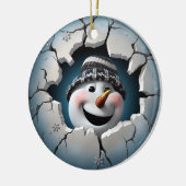 Schattigee 3D Sneeuwman Xmas Keramisch Ornament (Links)